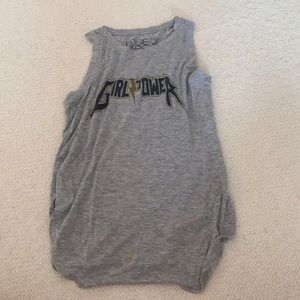 grey girl power tank top